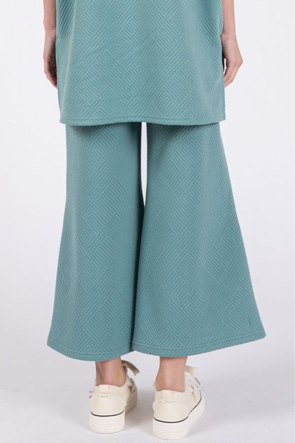 Sage Patterned French Terry Pant Set
