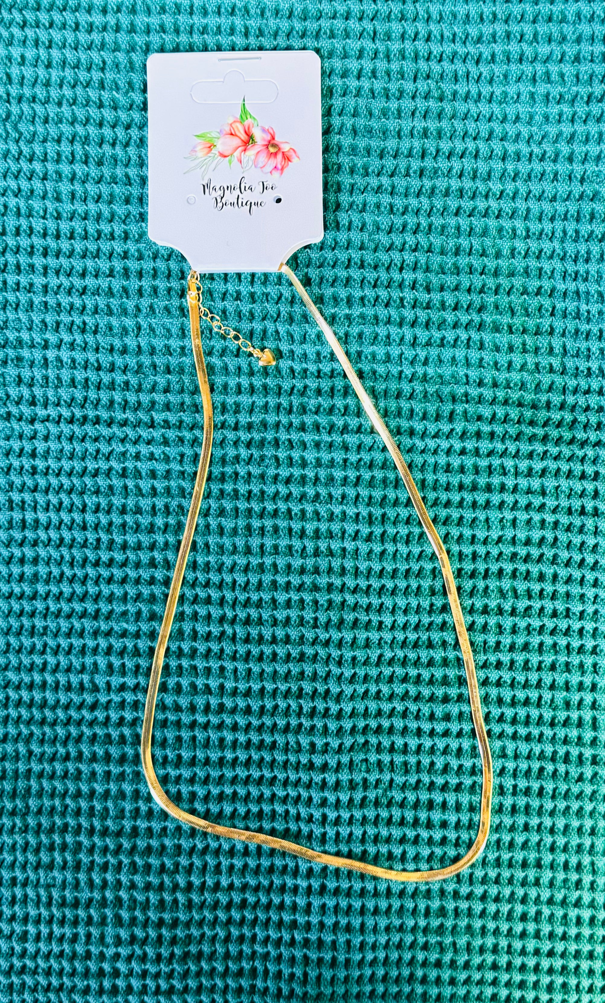 14k Gold Filled Herringbone Necklace (2 Sizes) Magnolia Too Boutique
