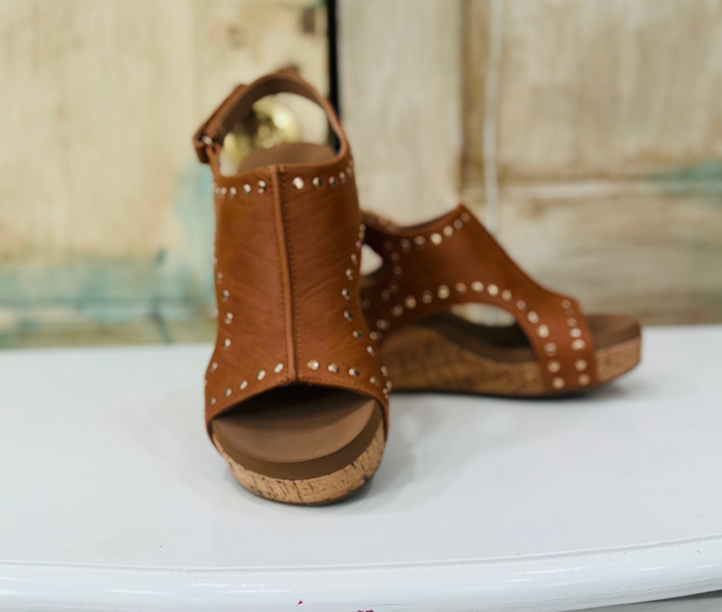 Corkys Wanna Grab Drinks Flats in Cognac Distressed
