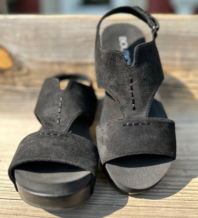 "Refreshing" Wedge in Black Suede by Corky's Final Sale
