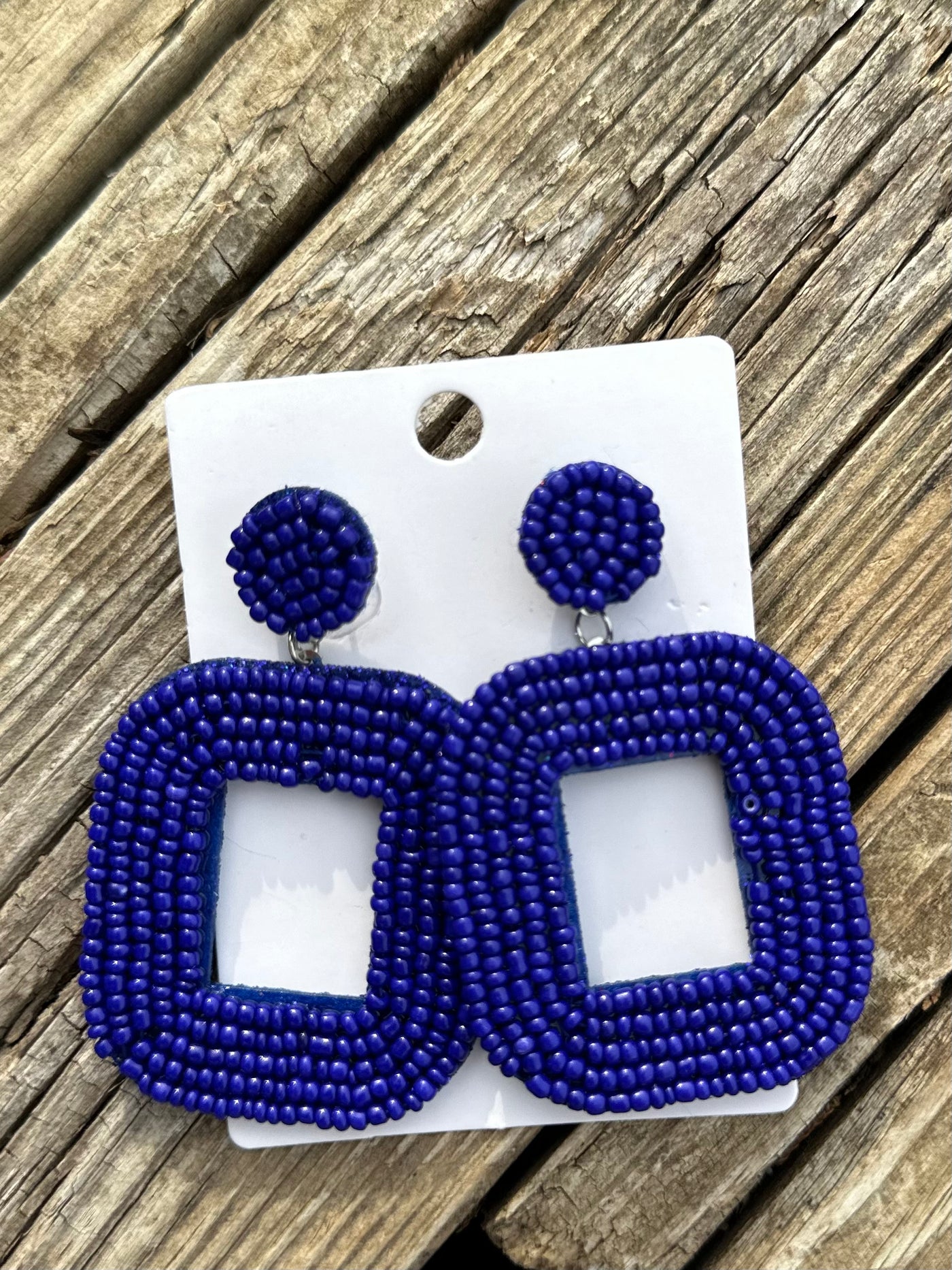 Royal Blue Square Earrings