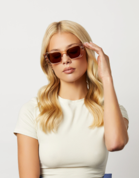 vintage aura goggles DIFF EYEWEAR AURA VINTAGE ROSE CRYSTAL + BROWN