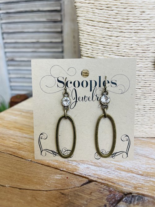 Scooples Bronze Crystal Earrings