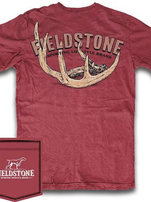 Fieldstone "Antlers" Tee in Red Final Sale