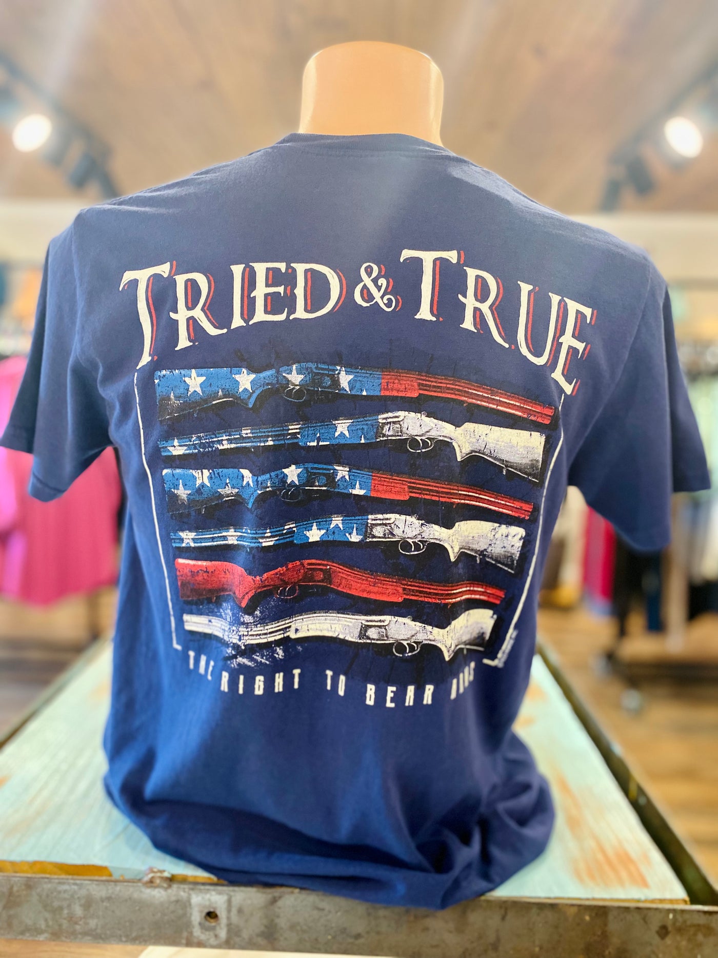 Tried and True "Gun Flag" Tee in True Navy Final Sale
