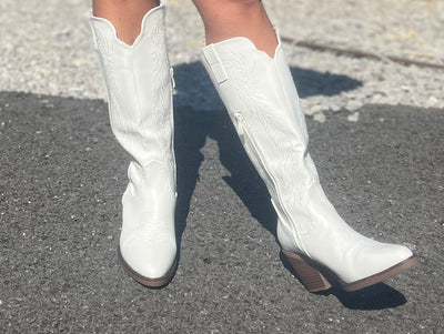 Coachella White Western Boots Final Sale