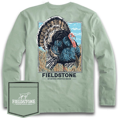 Fieldstone "Turkey" Long Sleeved Tee in Green Final Sale
