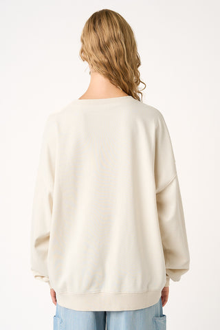 JESUS SAVES PATCHWORK CREW NECK SWEATSHIRT ON OAT