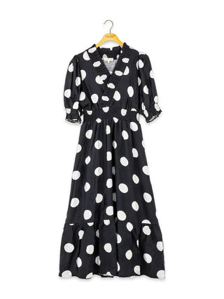 Simply Southern Sky Black Polka Dot Midi Dress w/ Pockets