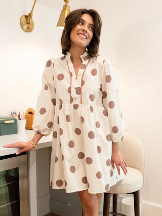 Simply Southern Willow Cream Polka Dot Dress
