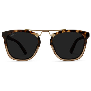 Demi in Crystal Brown Tortoise/Black Lens Polarized Sunglasses