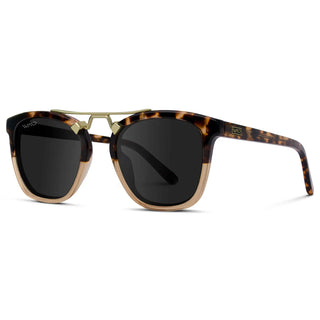 Demi in Crystal Brown Tortoise/Black Lens Polarized Sunglasses
