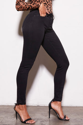 Black Hyper Denim Super Stretchy Basic Skinny Jean Final Sale