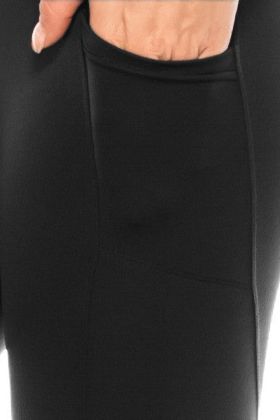 Black Premium Active Yoga Leggings w/Side Pockets