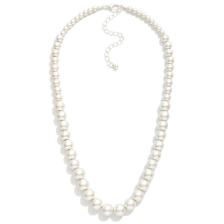 Matte Metal Graduated Bead Necklace (2 Colors)