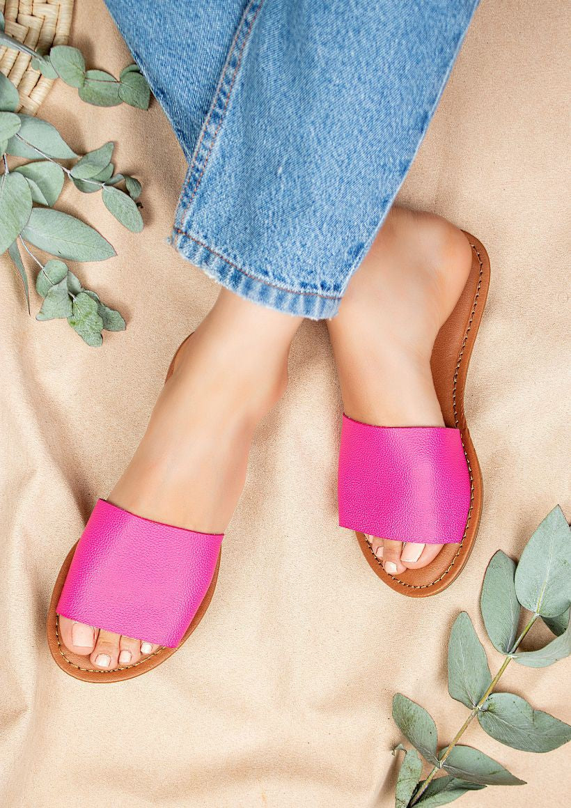 Sunny Slip-On Sandal in Fucshia Final Sale