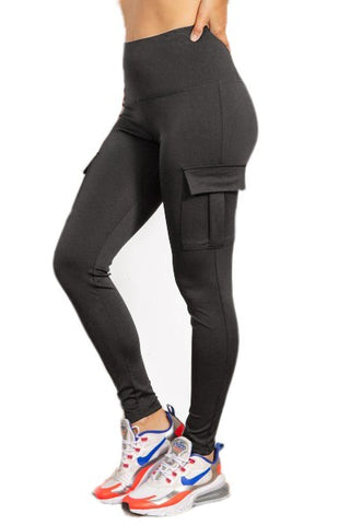 Black Cargo Yoga Sports Leggings