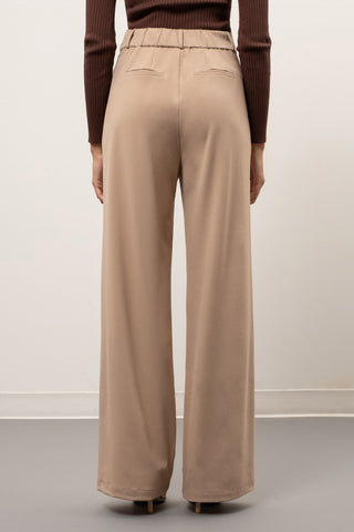 KHAKI WIDE LEG TROUSERS W/ POCKETS Final Sale