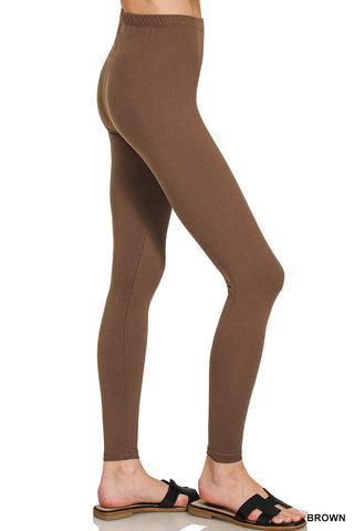 Brown Premium Microfiber Full Length Leggings