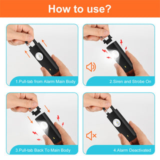 RECHARGEABLE PERSONAL SAFETY ALARM AND FLASHLIGHT (4 Colors)