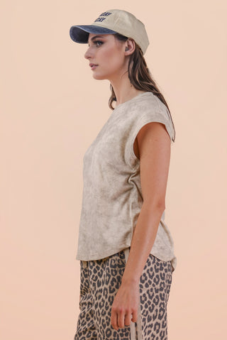 SC Cream Washed Knit Casual Comfy Top