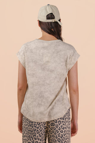 SC Cream Washed Knit Casual Comfy Top