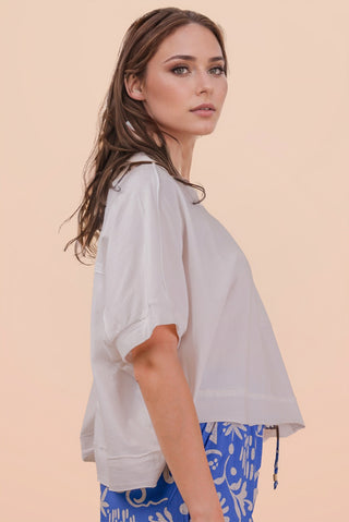 SC White Mineral Washed Oversized Crop Comfy Knit Top FINAL SALE
