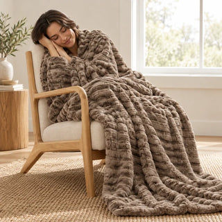 Dark Brown Margo Lavender Scented Silver Bubble Throw by Aromasoles