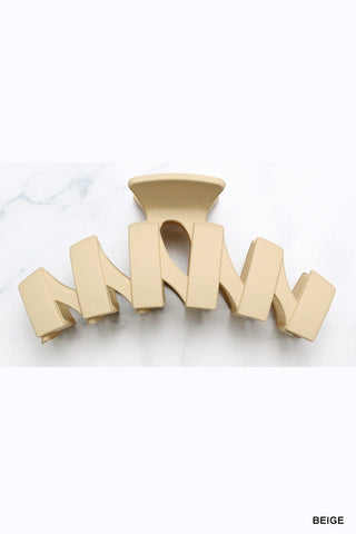 SC Zig Zag Hair Claw Clips, 4.5 Inch (4 Colors)