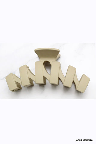 SC Zig Zag Hair Claw Clips, 4.5 Inch (4 Colors)