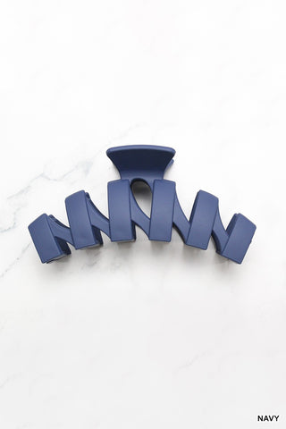 SC Zig Zag Hair Claw Clips, 4.5 Inch (4 Colors)
