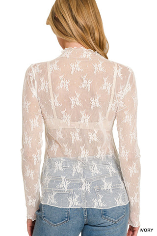 IVORY LACE SEE-THROUGH LAYERING TOP