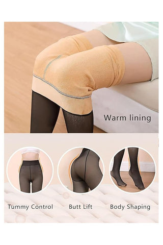Black Thermal Fleece Lined Tights