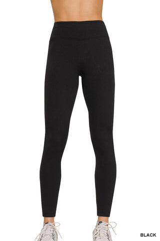 Black Microfiber Waistband Leggings