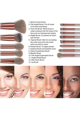 SC 13 Pcs Makeup Brush Set With Storage Bag