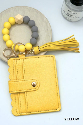 BEADED BRACELET KEYCHAIN CARD HOLDER WALLET (6 Colors)