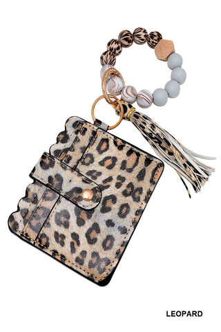 BEADED BRACELET KEYCHAIN CARD HOLDER WALLET (6 Colors)