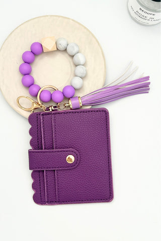 BEADED BRACELET KEYCHAIN CARD HOLDER WALLET (6 Colors)
