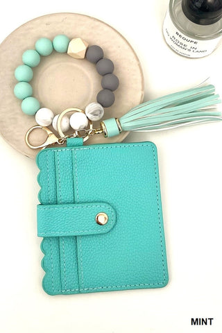 BEADED BRACELET KEYCHAIN CARD HOLDER WALLET (6 Colors)