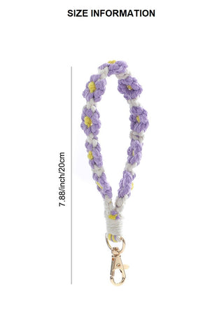 SOPHIA'S CORNER DAISY FLOWER WRISTLET KEYCHAIN (5 Colors)
