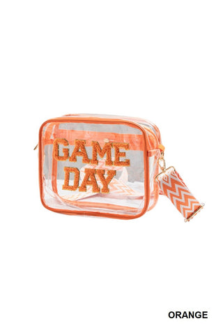 Orange Game Day Stadium Approved Transparent Crossbody