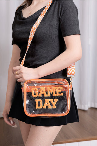Orange Game Day Stadium Approved Transparent Crossbody