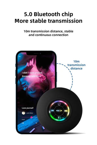 Portable Bathroom Bluetooth Led Speaker (4 Colors)