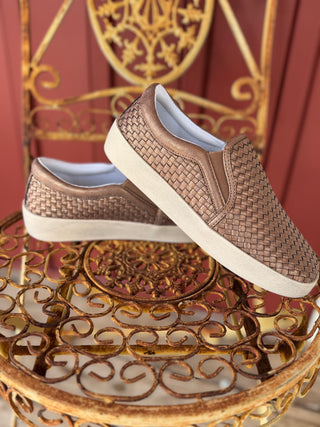 Corkys "Im Weaving" Slip On Sneaker in Bronze Final Sale