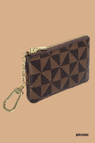 SC Monogram Vegan Leather Keychain Coin Card Holder