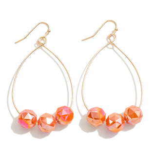 Dainty Teardrop Earrings With Faceted Beaded Detail
