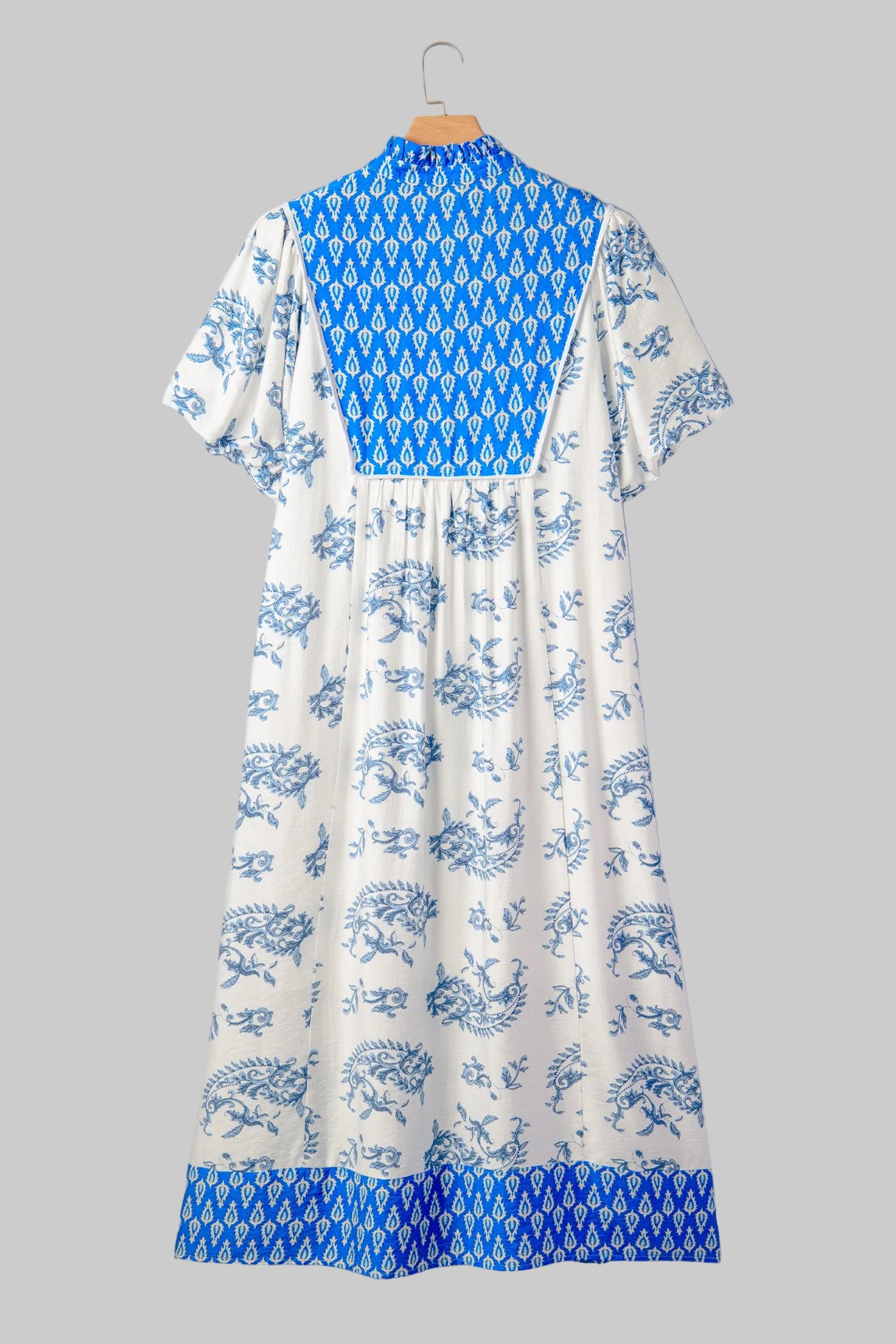 blue paisley midi dress Blue Paisley V-Neck Midi Dress main image 1