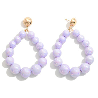 Tapered Pearlescent Teardrop Beaded Earring (5 Colors)