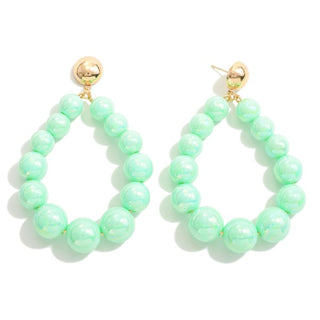 Tapered Pearlescent Teardrop Beaded Earring (5 Colors)