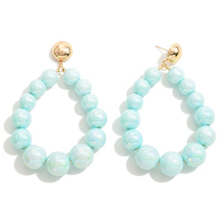 Tapered Pearlescent Teardrop Beaded Earring (5 Colors)